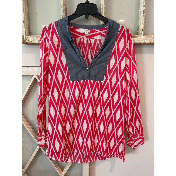 J.Crew size medium popover blouse top shirt - Picture 1 of 3
